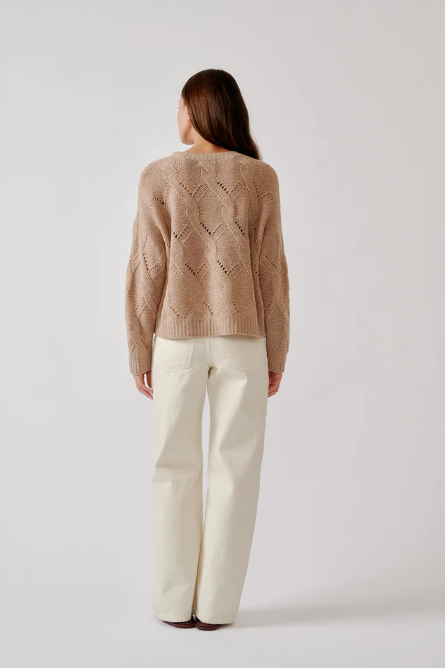 SABLYN GIA SLOUCHY CREWNECK SWEATER - DUNE