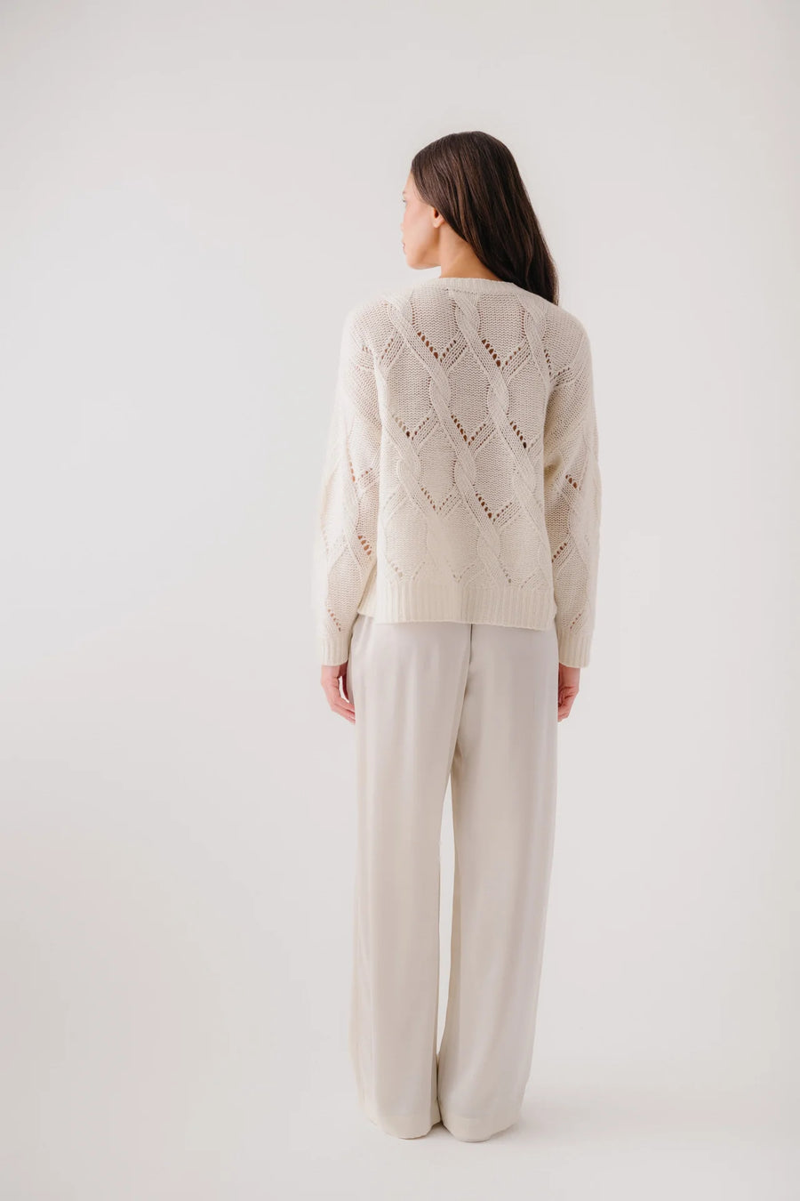 SABLYN GIA SLOUCHY CREWNECK SWEATER - GARDENIA