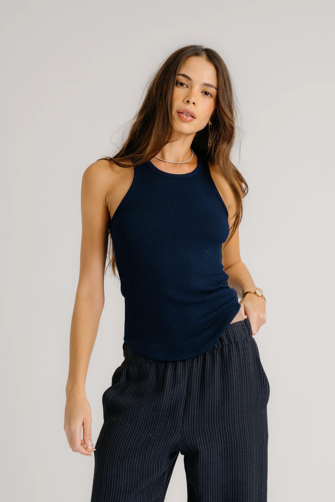 SABLYN JAMEELA RACERBACK TANK - MIDNIGHT NAVY