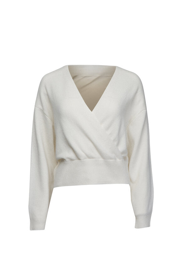 SABLYN KODA WRAP SWEATER - GARDENIA
