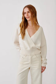 SABLYN KODA WRAP SWEATER - GARDENIA