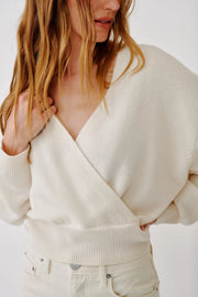 SABLYN KODA WRAP SWEATER - GARDENIA