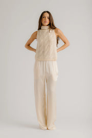 SABLYN LEXI LOWER RISE SILK RELAXED PULL ON PANT - BUTTERCREAM