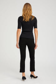 SPRWMN CROP FLARE SUEDE BLACK