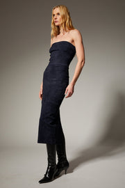 SPRWMN SUEDE TUBE DRESS - MARINE