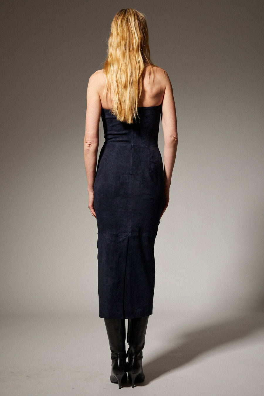 SPRWMN SUEDE TUBE DRESS - MARINE