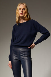 SPRWMN LONG SLEEVE RAGLAN SWEATER - NAVY