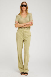 SPRWMN BAGGY LOWRISE TROUSERS SUEDE - PISTACHIO