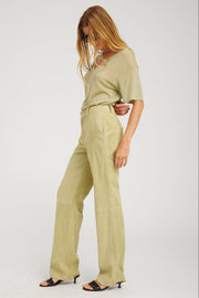 SPRWMN BAGGY LOWRISE TROUSERS SUEDE - PISTACHIO