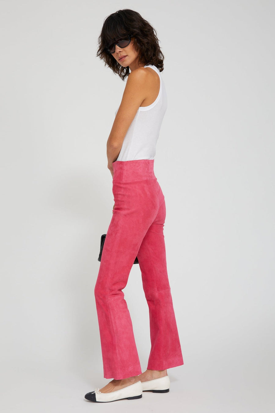 SPRWMN ANKLE FLARE SUEDE- HOT PINK