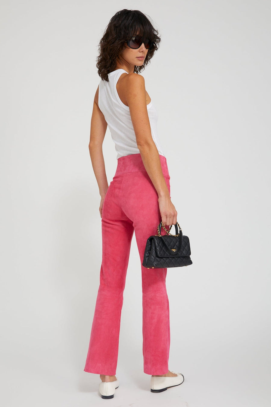 SPRWMN ANKLE FLARE SUEDE- HOT PINK