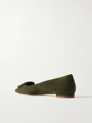 MANOLO BLAHNIK MAYSALE FLAT - DARK KHAKI