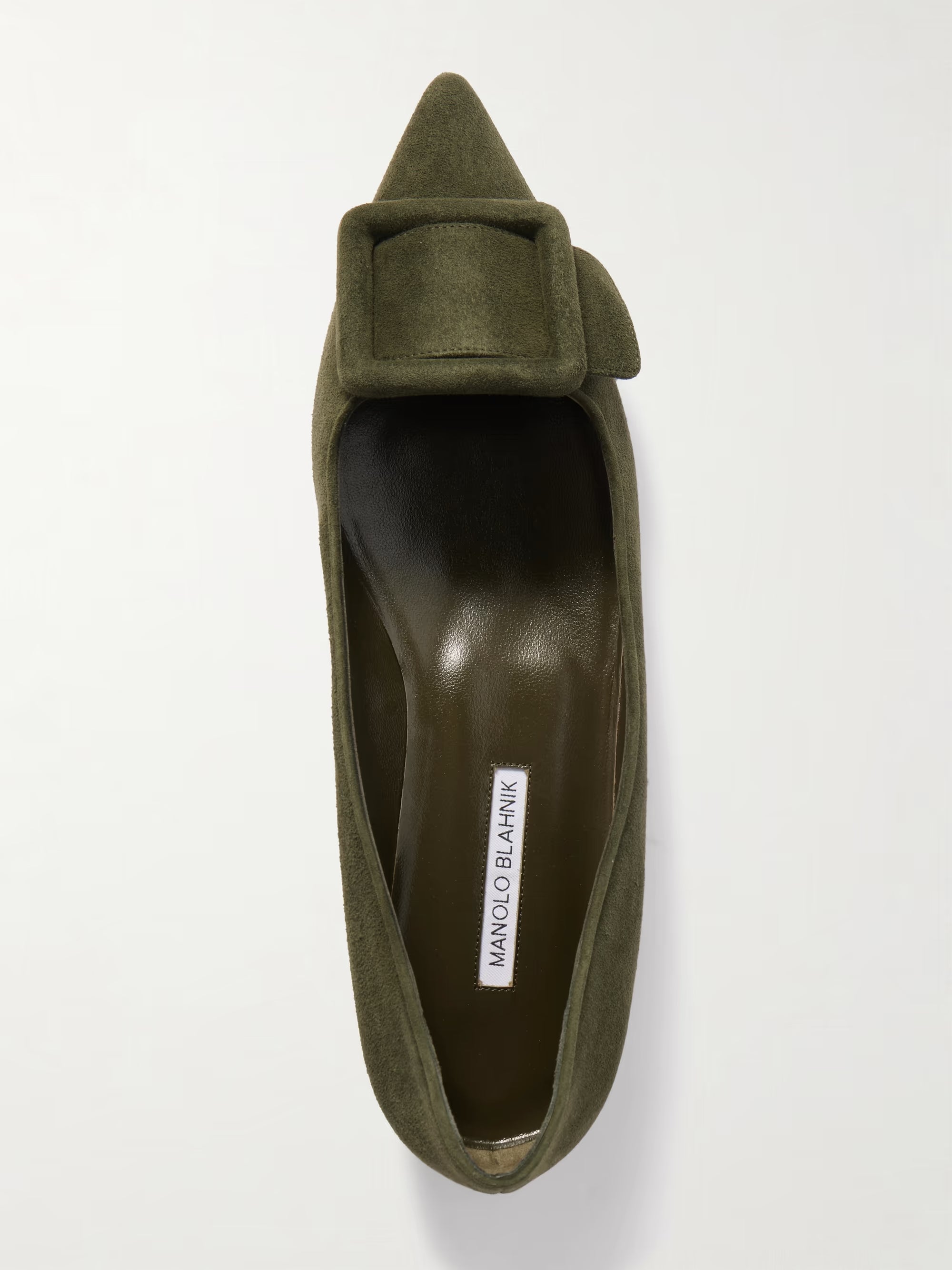 MANOLO BLAHNIK MAYSALE FLAT - DARK KHAKI