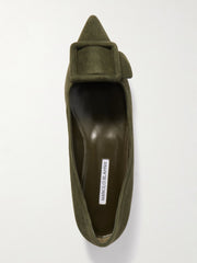 MANOLO BLAHNIK MAYSALE FLAT - DARK KHAKI