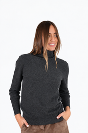 DF CASHMERE TURTLENECK - ANTHRACITE