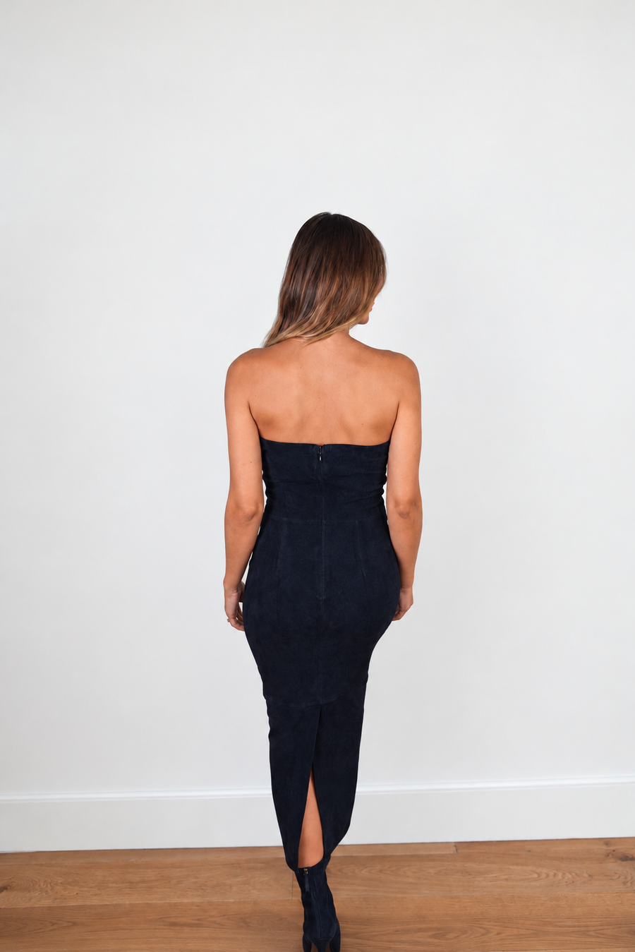 SPRWMN SUEDE TUBE DRESS - MARINE