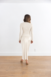 SABLYN MIRANDA SCALLOP TRIM BIAS CUT PULL ON SKIRT - GARDENIA