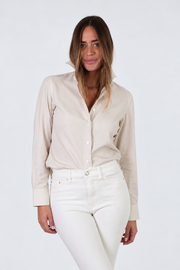 DF ITALIAN MADE COTTON BLEND SHIRT - SAND