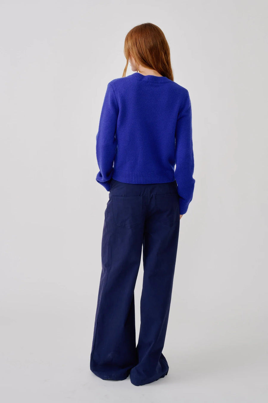 SABLYN NOA SHRUNKEN CREWNECK SWEATER - COBALT BLUE