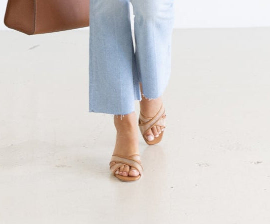 Aquazzura Devine Mesh Mule 50 in Caramel