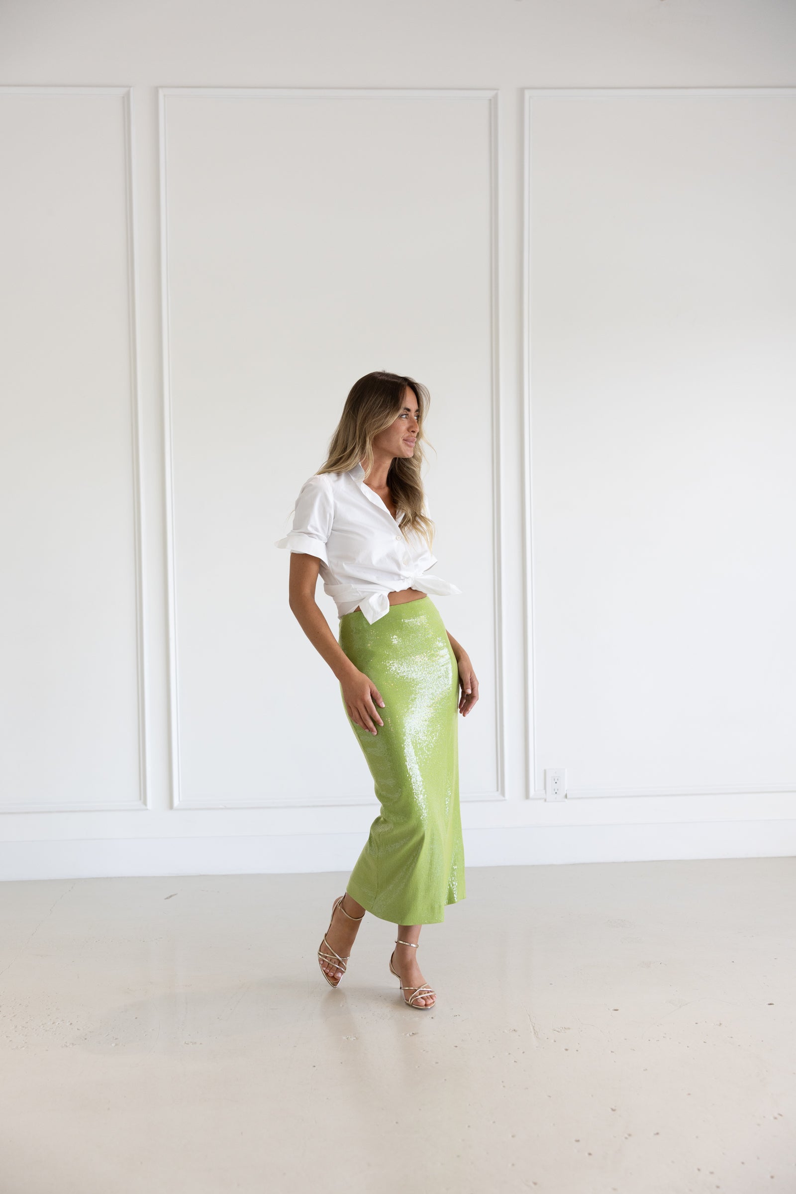 Oscar de la Renta Sequin Skirt