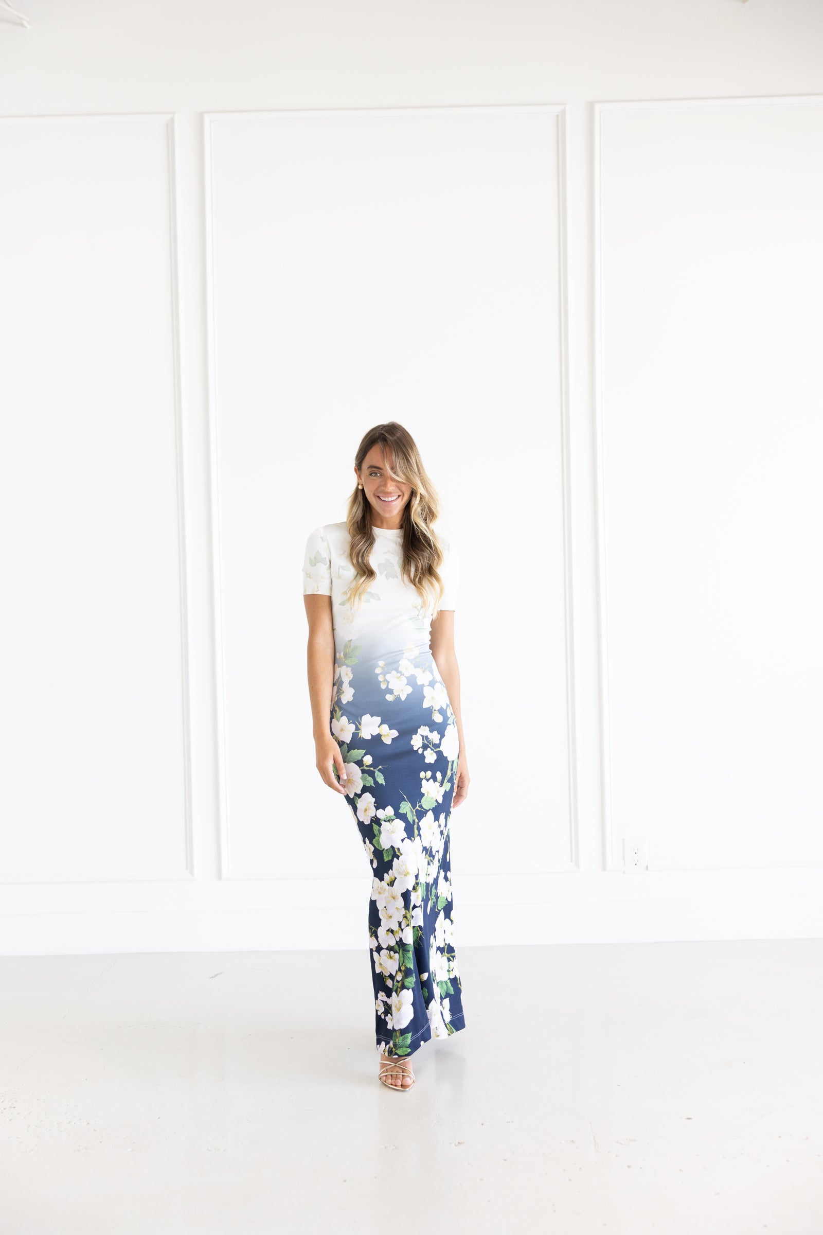 Oscar de la Renta Short Sleeve Jersey Dress