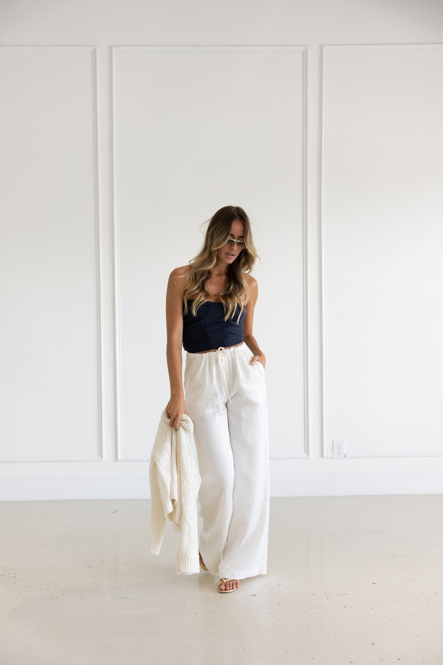 Sablyn Draped Strapless Top