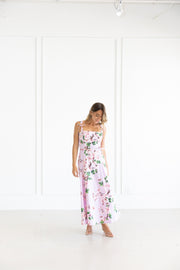 OSCAR DE LA RENTA DRESS CHERRY BLOSSOM POPLIN DRESS - PINK LILY