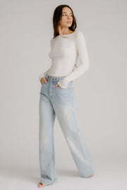 SABLYN QUINCY FITTED CREWNECK TEE GARDENIA