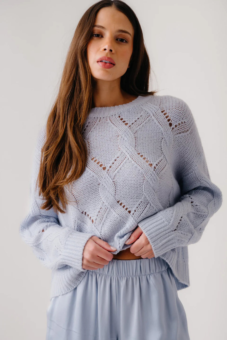 SABLYN GIA SLOUCHY CREWNECK SWEATER - WHISPER