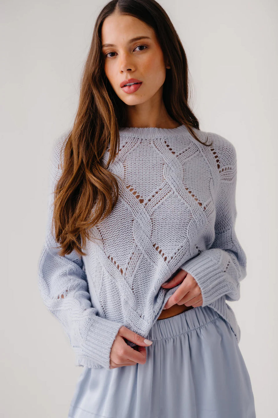 SABLYN GIA SLOUCHY CREWNECK SWEATER - WHISPER