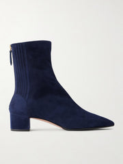 AQUAZZURA SAINT HONORE SUEDE ANKLE BOOTS - MEZZANOTTE