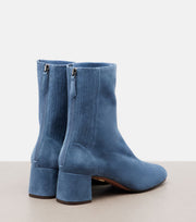 AQUAZZURA SAINT HONORE SUEDE ANNKLE BOOT- CASHMERE BLUE
