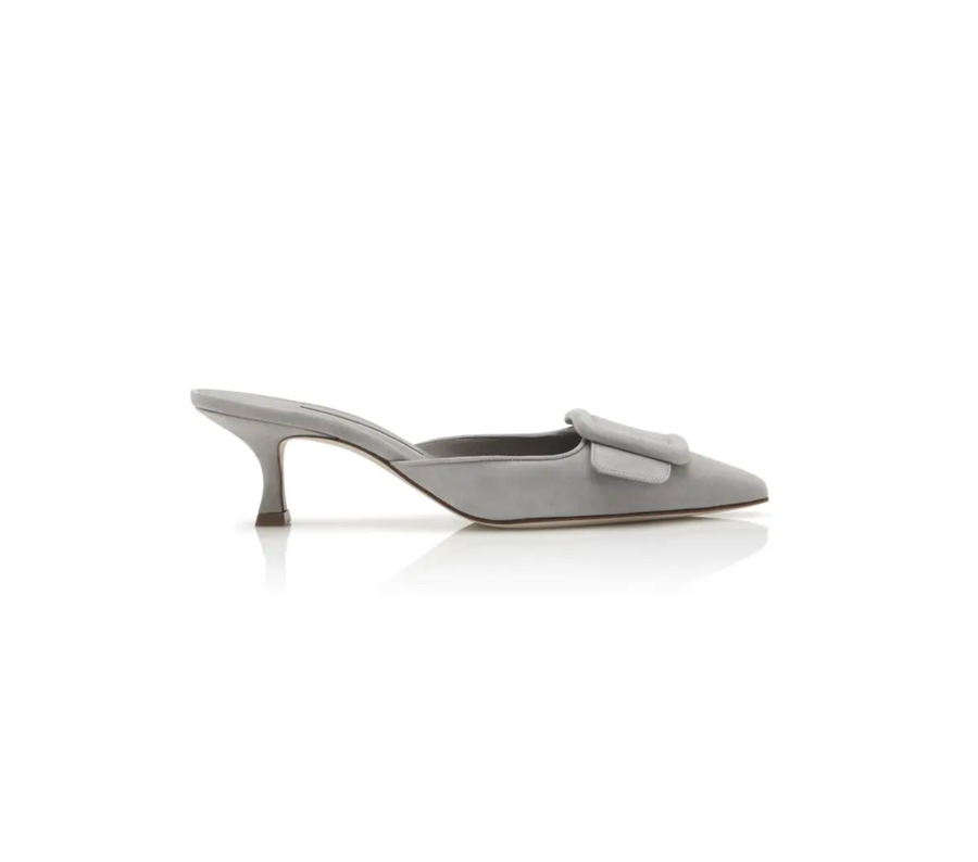 Manolo Blahnik Maysale Mule in Light Grey