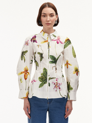 Oscar De La Renta Orchid Cotton Blouse