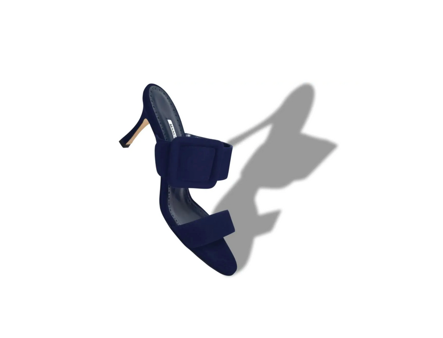 Manolo Blahnik Gable Mule in Navy