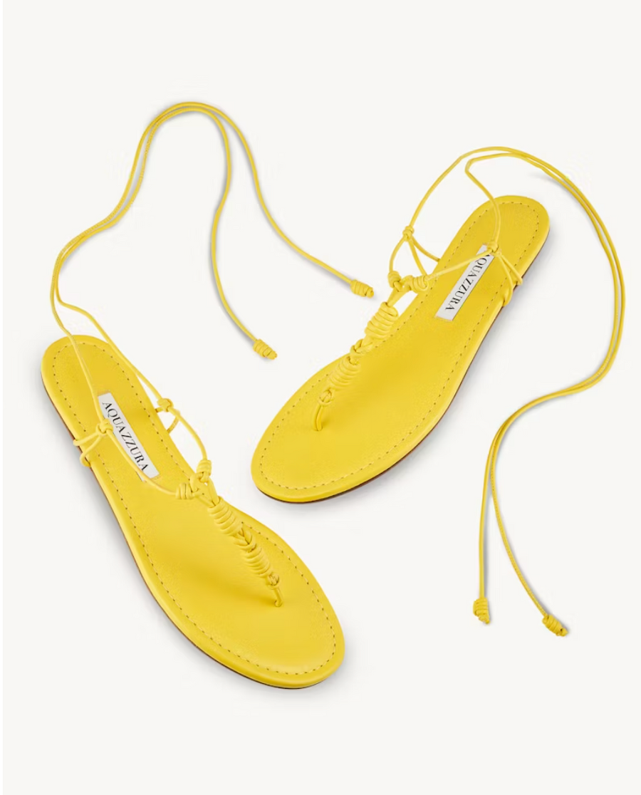 AQUAZZURA OAXACA THONG SANDAL - LEMONADE – Diane Firsten AQUAZZURA OAXACA THONG SANDAL - LEMONADE – Diane Firsten