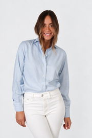 DF ITALIAN MADE LITTLE DIAMOND PATTERN SHIRT - PALE BLUE