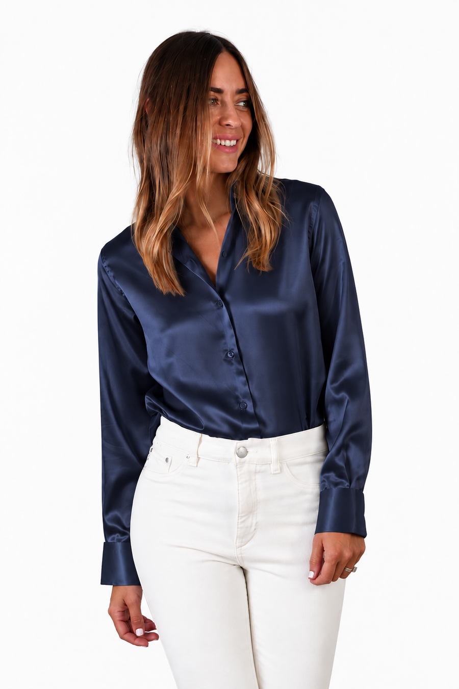 DF ITALIAN MADE SILK SHIRT - DARK NAVY