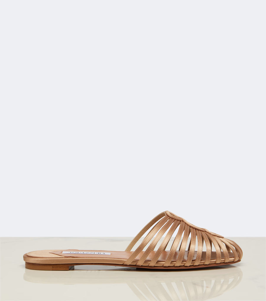 AQUAZZURA SWEET SURRENDER MULE FLAT - LIGHT COPPER