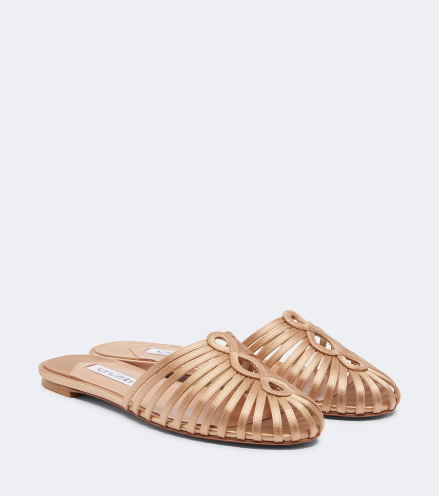AQUAZZURA SWEET SURRENDER MULE FLAT - LIGHT COPPER