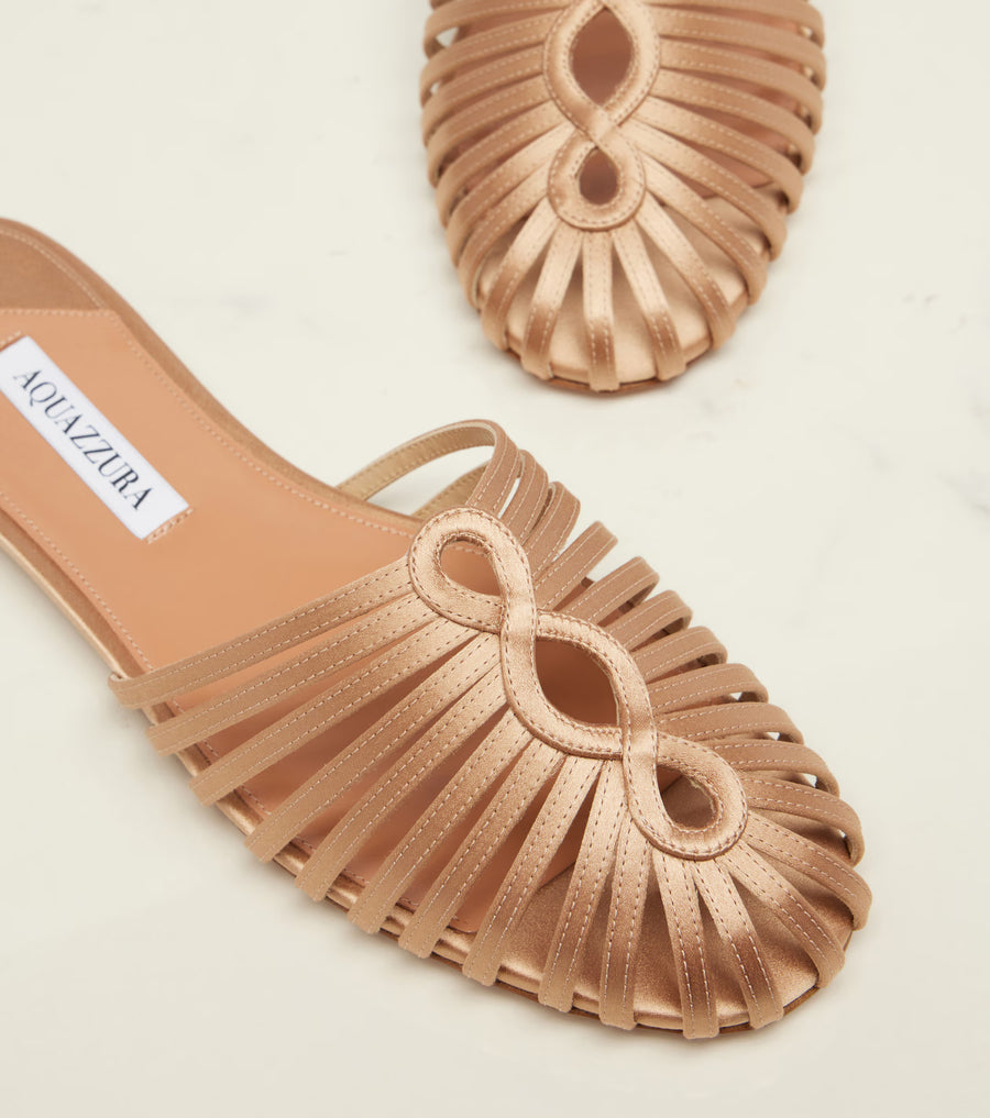AQUAZZURA SWEET SURRENDER MULE FLAT - LIGHT COPPER