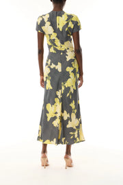 MONIQUE LHUILLIER SNAPDRAGON PLAID BIAS DRESS - GLEN PLAID MULTI