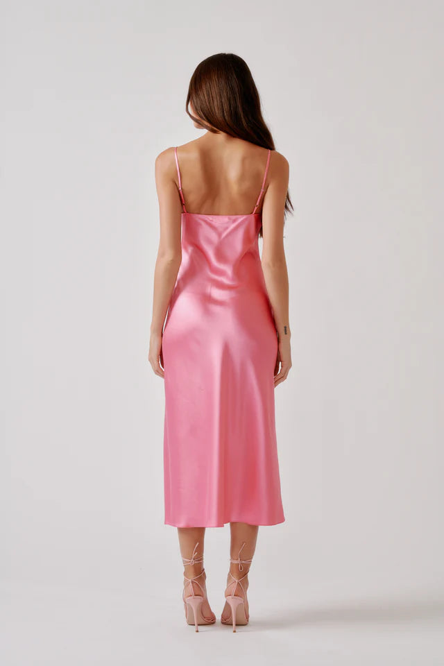 SABLYN TAYLOR V-NECK BIAS DRESS - DAHLIA PINK
