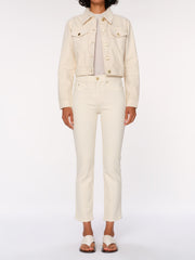 DL1961 MARA STRAIGHT MID RISE  INSTASCULPT ANKLE ECRU