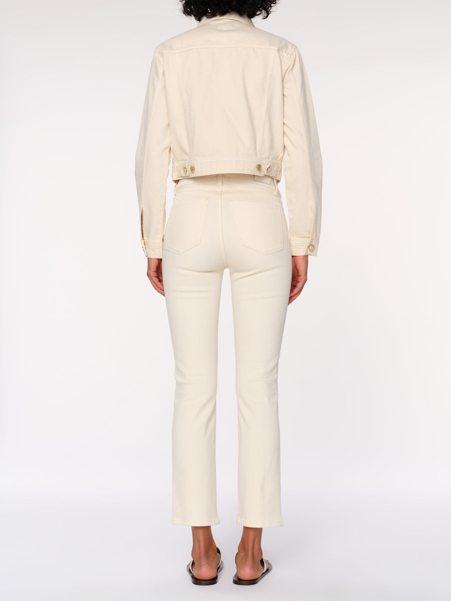 DL1961 MARA STRAIGHT MID RISE  INSTASCULPT ANKLE ECRU