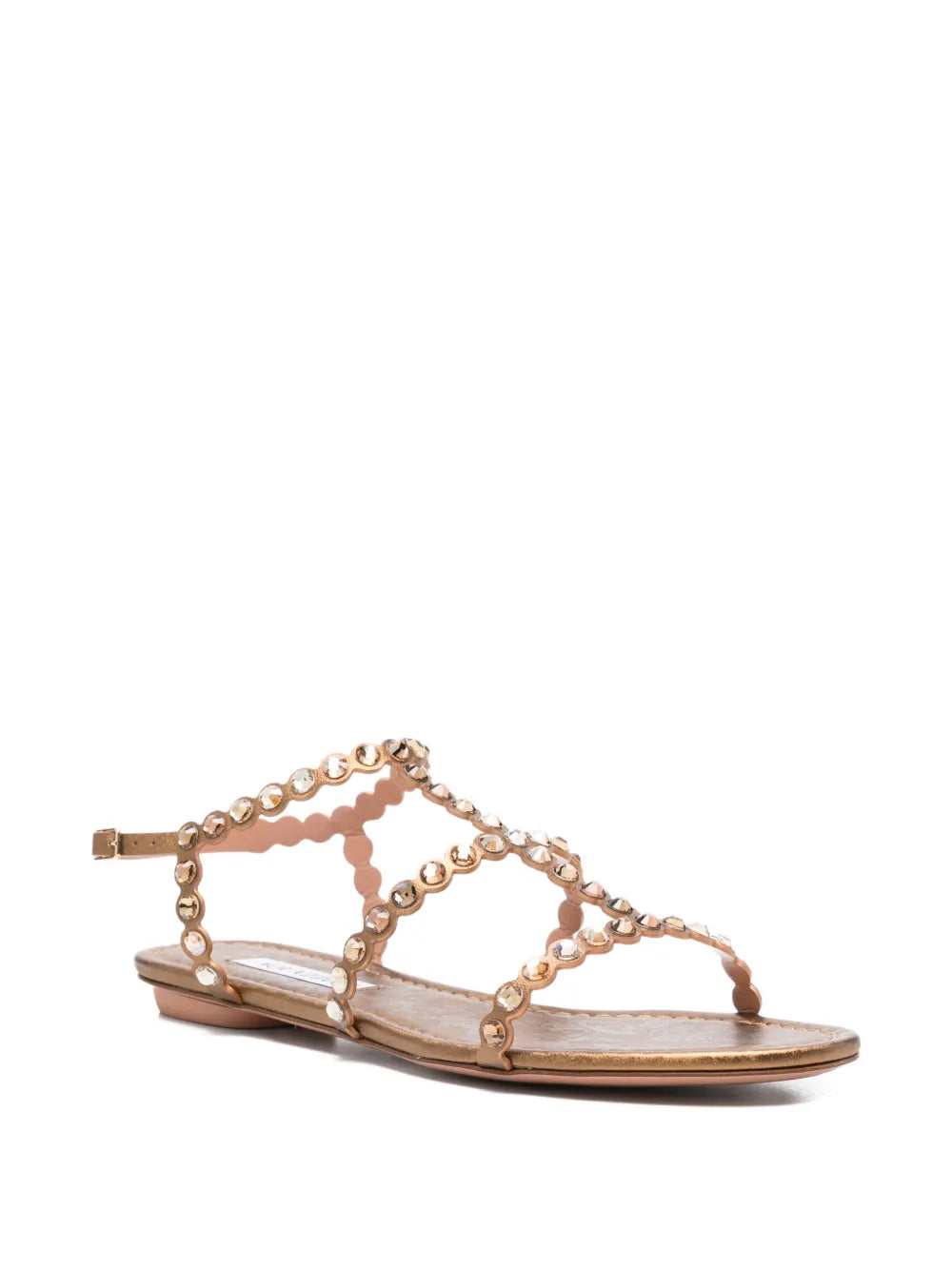 AQUAZZURA TEQUILA SANDAL FLAT - LIGHT COPPER