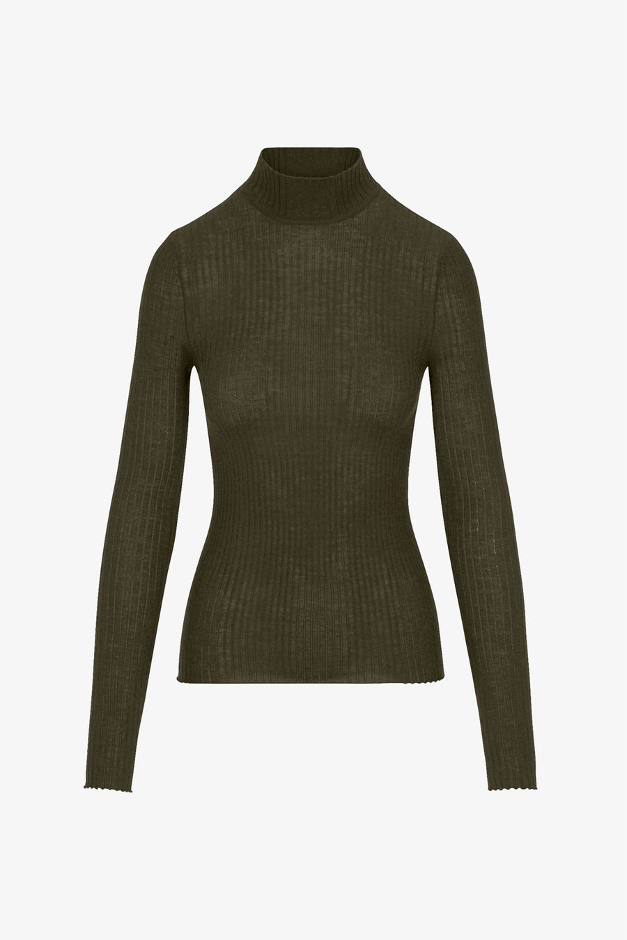 SPRWMN CASHMERE MOCK NECK SWEATER - OLIVE