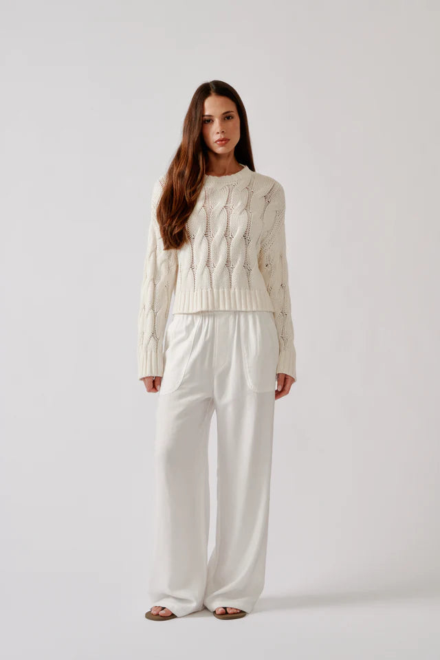 SABLYN TRISTAN D CREWNECK PULLOVER - GARDENIA