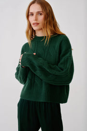 SABLYN TRISTAN CREWNECK PULLOVER - HUNTER GREEN